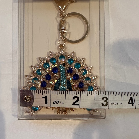 Peacock Jewel Keychain / Bag Charm - Picture 4 of 6